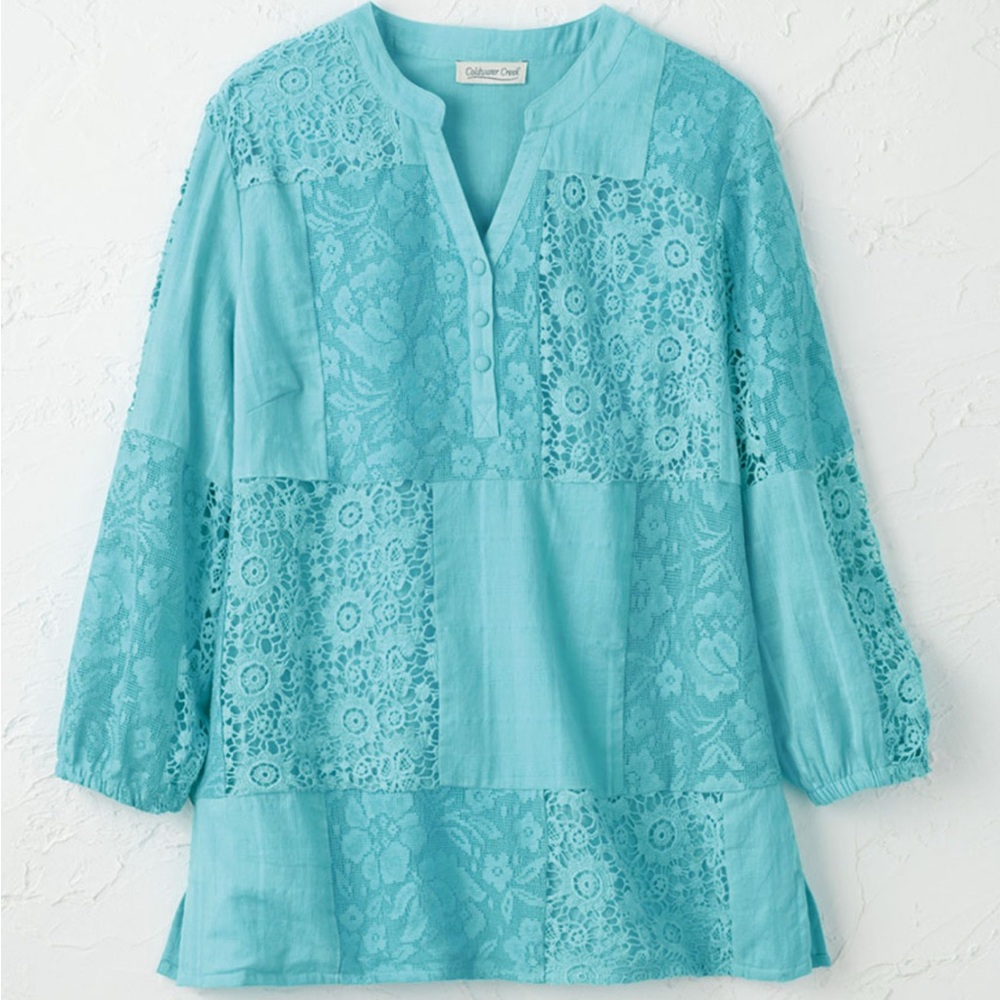 New, never worn! Coldwater Creek Lila Patchwork Lace Tunic